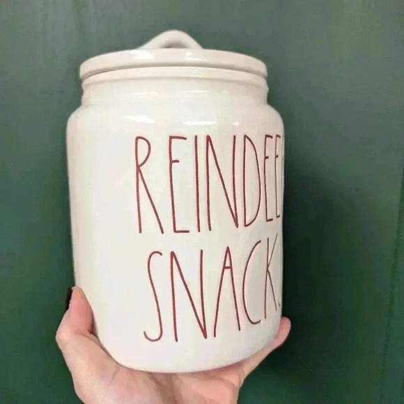 Rae Dunn  reindeer snacks kitchen Christmas canister - Picture 2 of 5